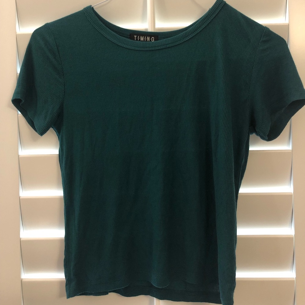 NEVER WORN Dark Green/Aqua Tee